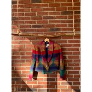 Rhonda Stark Cropped Southwestern Jacket Size Small